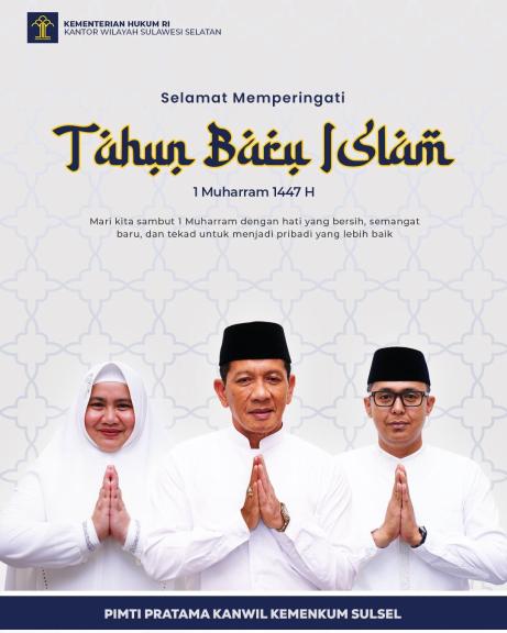 Peringati Tahun Baru Islam, Momentum Kanwil Kemenkum Sulsel Akselerasi Perubahan